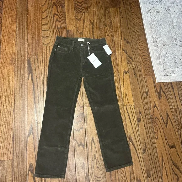 NWT ($199) DL1961 Green Corduroy Pants- size 27CL